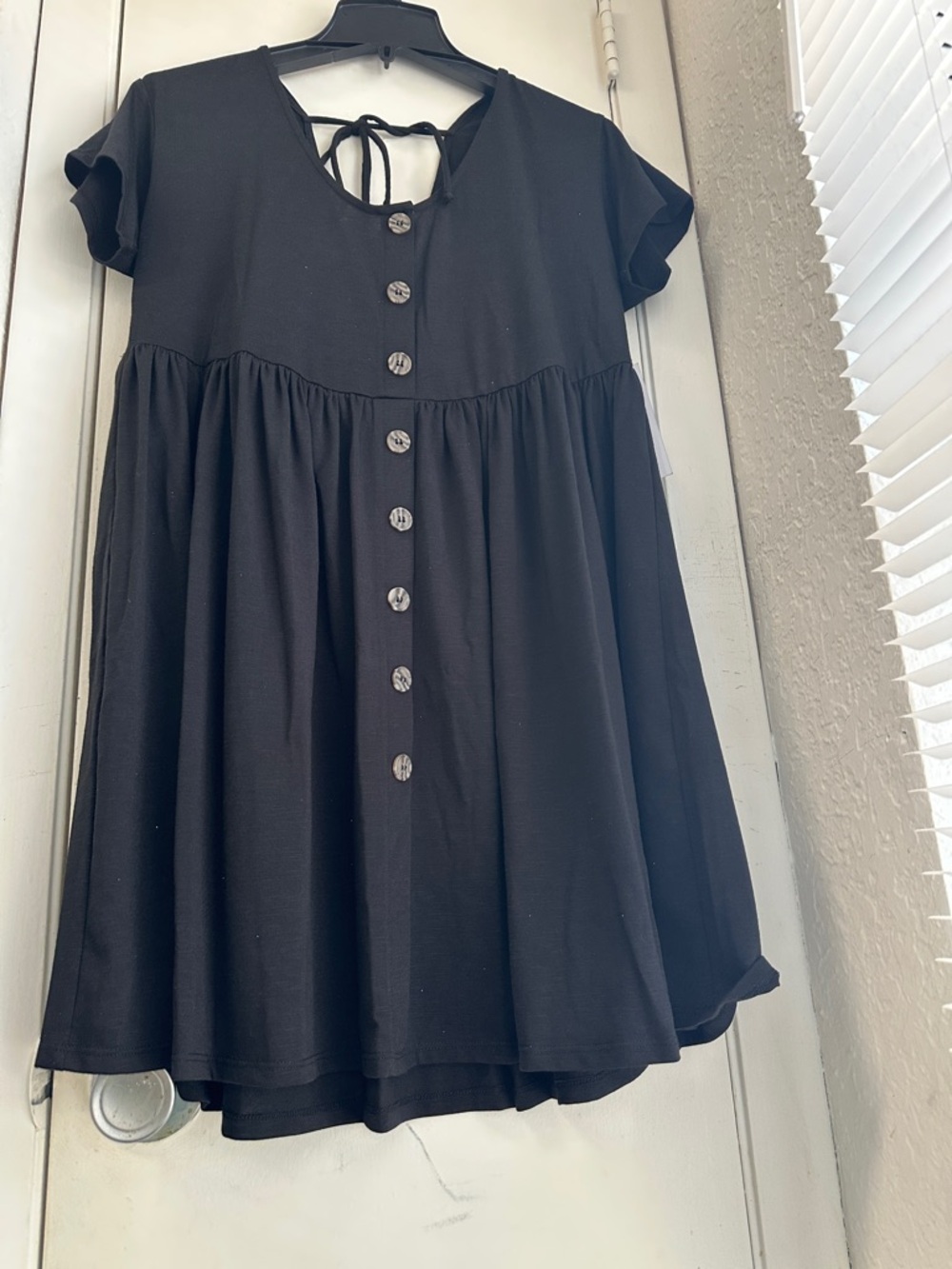 Emma & Michele Black Tie-Back Babydoll Dress